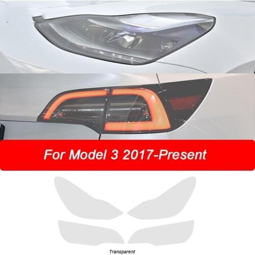 Car Headlight Film Protection Trim Taillight TPU Sticker For Tesla Model 3 2017-2021 Accessories