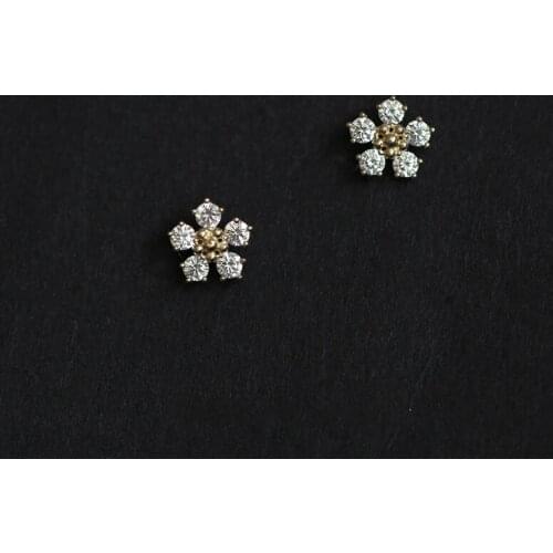 GOLDtutu Five Diamond Flower pure 9k gold jewelry earrings for women 2020