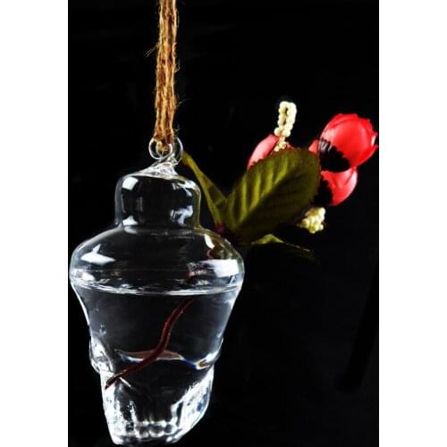 1 PC European Creative hanging vase glass vase hydroponic home fashion jewelry ornaments-Large flat bottom spherical JY 1207