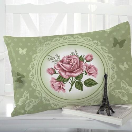 1pc Pillow cover Pillow case Luxury Bedding Pillowcase Pillowcovers decorative 50x70 Customizable size 3D Print Flowers green