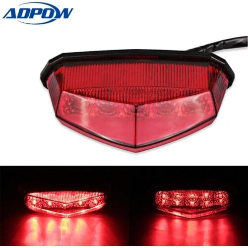 12V Motorcycle ATV Quad LED License Plate Rear Tail Stop Brake Indicator Light Lamp 10led