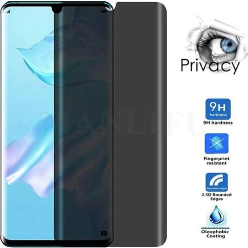 3D Full Curved Anti Spy Tempered Glass For Huawei P30 Mate 20 P40 Pro Privacy Screen Protector For Huawei P30 Mate 20 P40 Lite