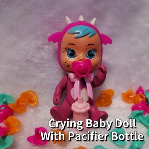 4.5 inch Crying Baby Doll With Pacifier Bottle For Kids Tears Dolls DIY Toy Drinking Silicone Birthday Kids Gifts Newborn