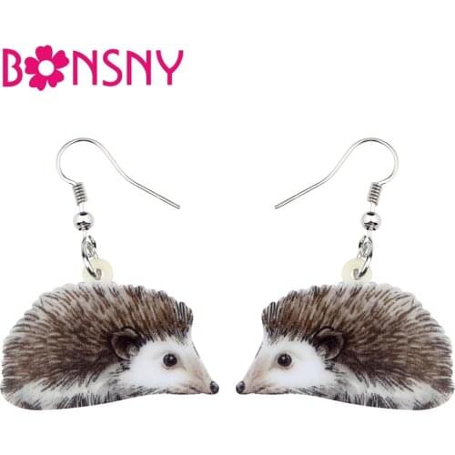 Bonsny Acrylic Anime Hedgehog Earrings Drop Dangle Big Long Cute Animal Jewelry For Women Girls Teens Gift Accessories Charms