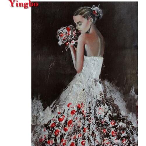 DIY 3D Diamond Embroidery Wedding dress girl embroidery Diamond Round Full drill square Diamond painting cross stitch mosaic kit