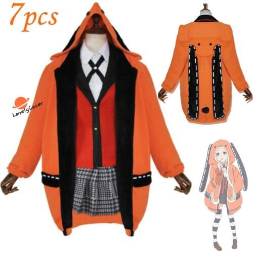 Anime Kakegurui Runa Yomotsuki Cosplay Costumes JK School Hoodie Uniform Halloween Dress Masquerade Party Uniform Girls Women