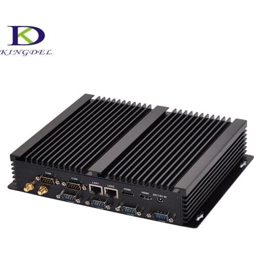 Fanless Barebone Industrial Computer Core i7 5550U i5 4200U Windows 10 Rugged ITX Case Embedded Mini PC 2 LAN HDMI 6 COM Nettop