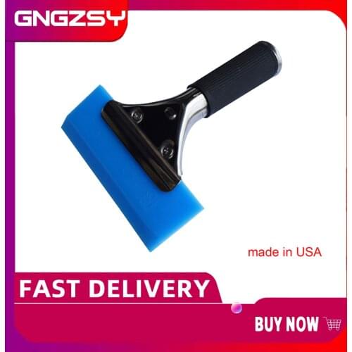 Bluemax Rubber Glass Water Wiper made in USA with Stainless Steel Lock Handle Window Cleaning Squeegee Auto Tinting Tools B13B