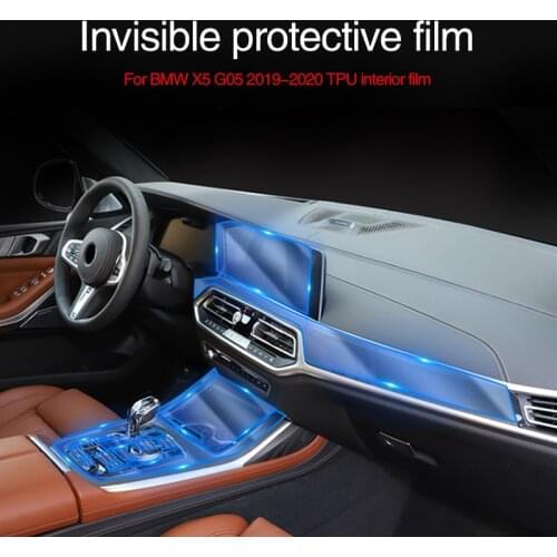 For BMW G05 X5 2019 2020 Car Interior Center Console Transparent TPU Protective Film Anti-scratch Repair Film Accessories Refit