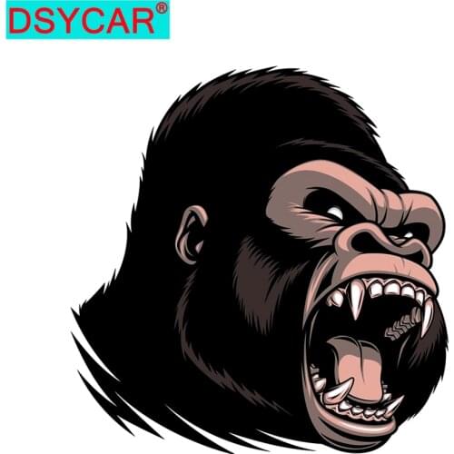 DSYCAR 1Pcs Funny Gorilla Car Sticker Cartoon Stickers Decal for Laptop Window Wall Car Truck Motorcycle