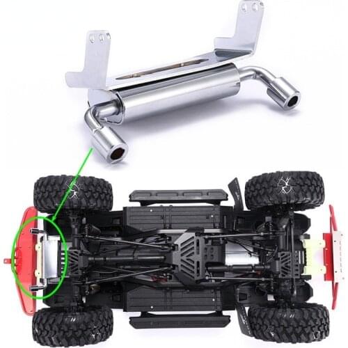 RC Double Pipe Metal Simulation Fuel Tank Metal Exhaust Pipe for Traxxas Trx4 Bronco 92076-4