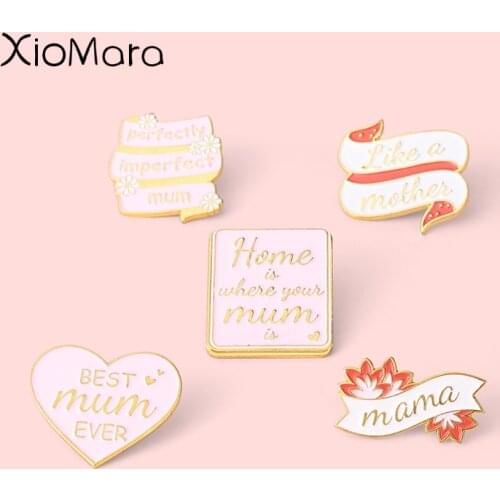 Best Mum Ever Enamel Pin Brooches Perfectly Like A Mum Home Badge Bag Clothes Lapel Pin Jewelry Gift For MotherS Day Wholesale