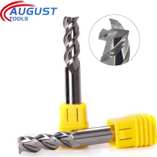 AUGT Aluminium Milling Cutter End Mill HRC55 3 Flute Freze Cnc Machine Aluminum Copper Processing Carbide Cutting Tools