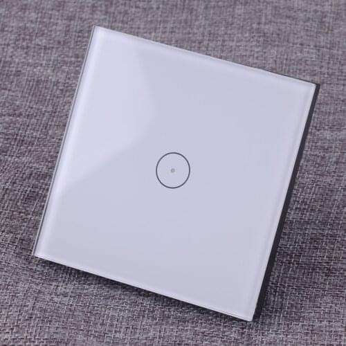 LETAOSK Family White EU Standard 170-240V Glass Panel Touch Wall LED Light Control Switch 1 Gang 1 Way 300W/gang