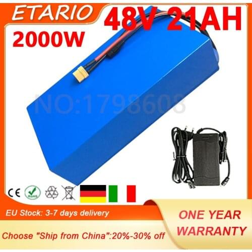 Free Customs Tax Electric Bike Battery 48V 10AH 750W 1000W 48 V Ebike E-Scooter Lithium ion Battery 10AH with 30A BMS 2A Charger