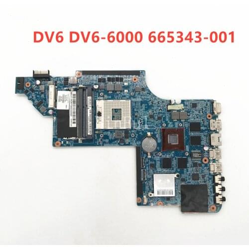High quality For HP DV6-6000 laptop motherboard 665343-001 665343-501 665343-601 HM65 HD6770 1G 100% full Tested