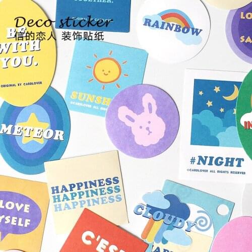 Cartoon Series Stickers Creative Ins Cute Hand Account Happy Decoration Decorative Diary Girl Cute Stickers Kids Stationery