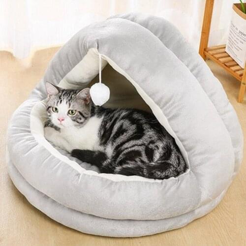 6 Color Cat Bed House Soft Plush Pet Basket Kennel Puppy Cushion Cute Small Dogs Cats Nest Winter Warm Sleeping Pet Mat Supplies