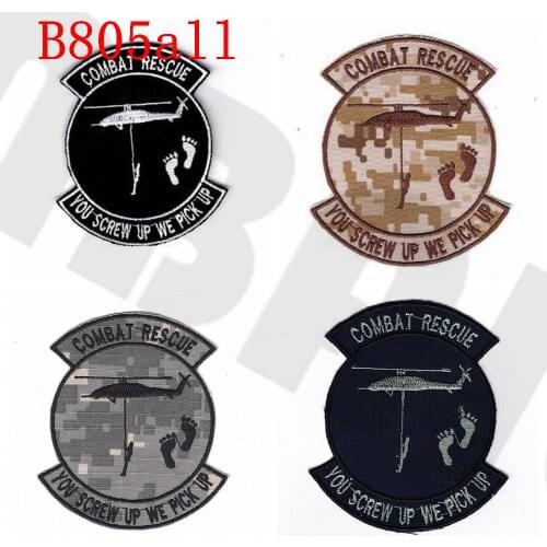 Embroidery patch USAF PJ combat rescue you screw up we pick up Morale tactics Military