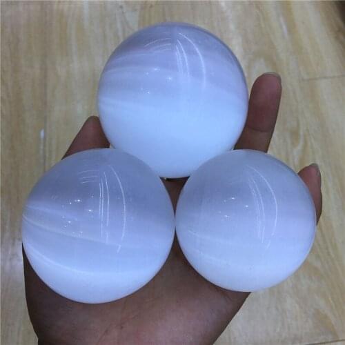 Natural selenite quartz sphere home decoration stone healing
