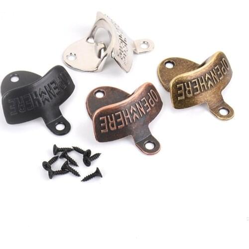 NEW Vintage Wall Mount Beer Bottle Opener Antique Style Cola Soda Glass Bottle Cap Opener Letter Pattern