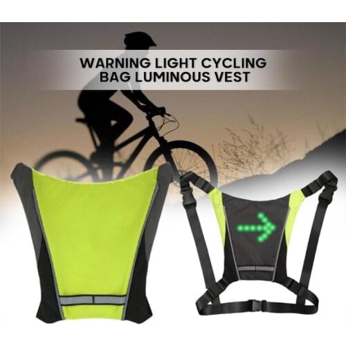 New 2021 LED Wireless Cycling Vest MTB Bike Bag Safety LED Turn Signal Cycling LED Signal Light Indicator Reflective Vest