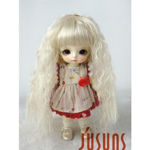 JD041 1/12 1/8 tiny doll wigs size 3-4 inch 4-5 inch6-7inch Soft Cabbage Long Wave BJD Doll Wigs doll accessories