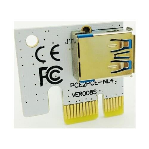 PCI 1X PCI-e X1 Riser 90 Degree Riser Card Adapter to USB For Riser 006 006C 007S 008S