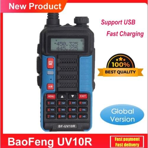 Baofeng UV10R Walkie Talkie Portable USB Charging Radio HF Transceiver Long Range VHF UHF Dual Band Two Way CB Ham Radio UV 10R