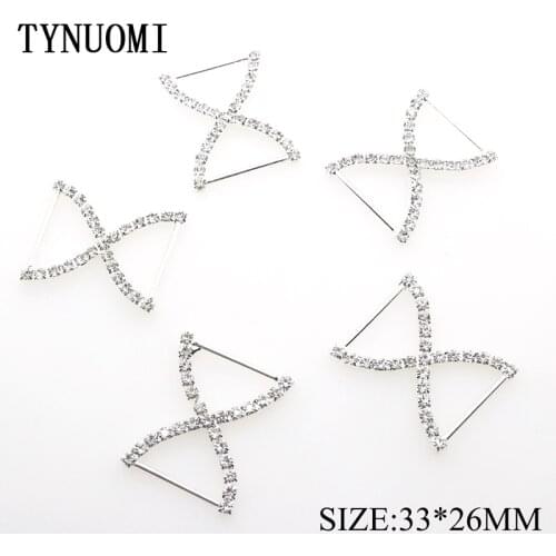 10pcs/lot33*26MMX Shape Rhinestone Buckle Christmas Holiday Decoration Accessories DIY Cake Fork Decoration Accessories