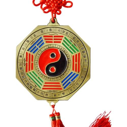 Lucky Chinese Zodiac Knot Feng Shui Tai chi Bagua FengShui Mirror Taoist Talisman Energy Home Decoration Ornament 24 solar terms