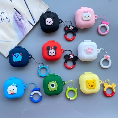 Disney Cartoon Silicone Earphone Case For Samsung Galaxy Buds Live Headphone Cover With Hook For Samsung Galaxy Buds Live Cover