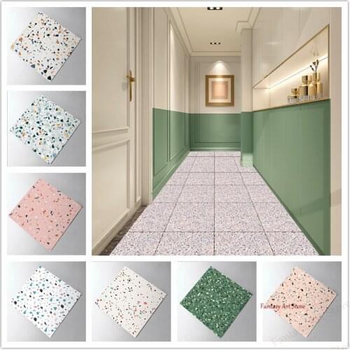 Mediterranean Style Art Mural Kitchen Oil-proof Bathroom Waterproof Frosted Tile Sticker Floor Tile Sticker Bedroom Decoration