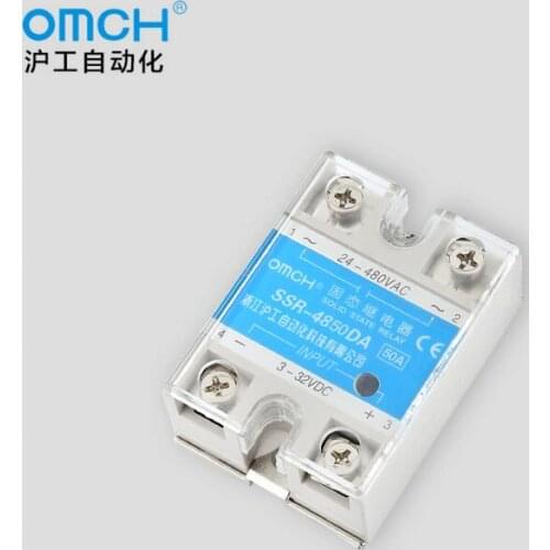 SSR-4850DA 50A Single Phase 3-32VDC to 24-480VAC Solid State Relay