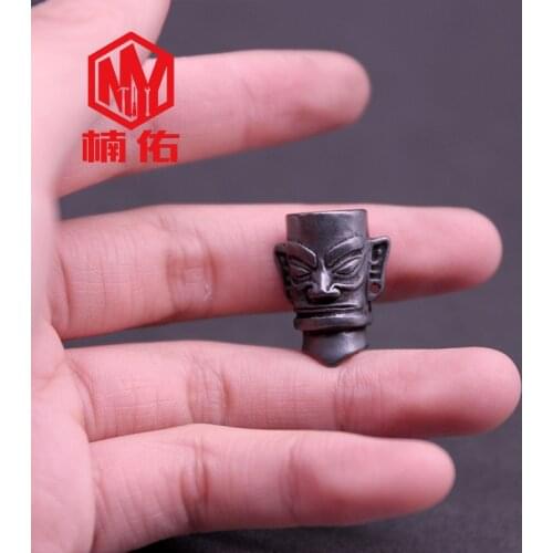 Easter Island Statue Knife Bead Brass EDC paracord Creative Handmade Bracelet Accessories