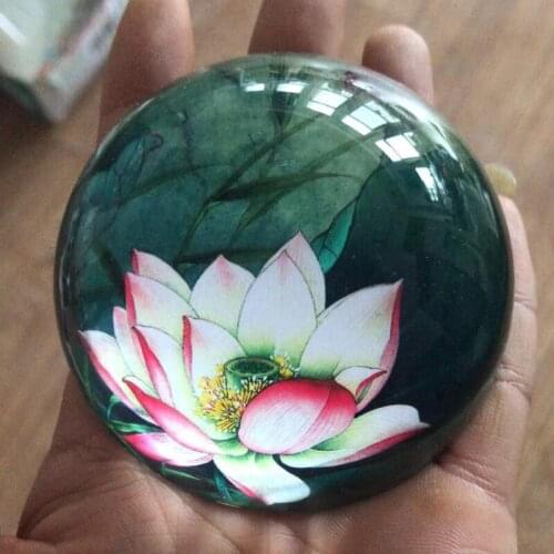 Booktable Decor Round Hemisphere Elk Pictures Glass Dome Decoration Mixed Pattern Desk Ornament Best Gift for Christmas