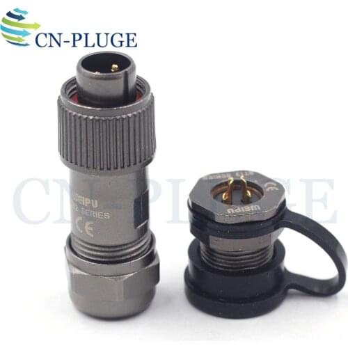 WEIPU ST12 , 2 3 4 5 6 7 9 pin Metal Waterproof Connector, Industrial Power Front nut Connectors Male Plug Female Socket IP67