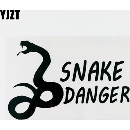 YJZT 16CMX10.3CM Warning Decal Snake Danger Vinyl Animal Car Sticker Black/Silver 8C-0060