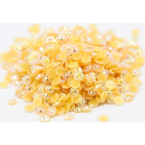 Jelly Topaz AB Color Sunflower 4mm,5mm,6mm Facets FlatBack Resin Rhinestone Nail Art Garment Decoration Stones/Beads