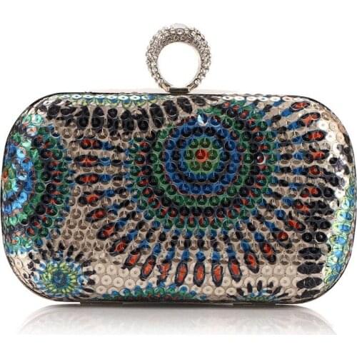 Women Party Luxury Handbags Bags Designer Evening Clutch Purse Sequined Mini Bag Fashion Chain Shoulder Bag Multicolor