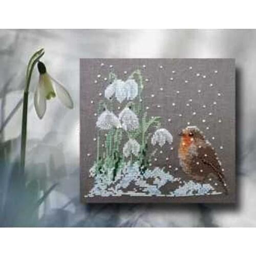 Gold Collection Beautiful Counted Cross Stitch Kit Bird and Wind Bell Flower in Winter Snow