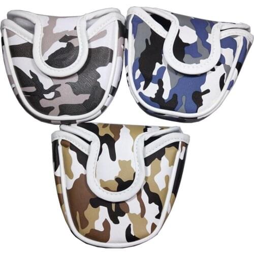 1pc Magnetic Closure Golf Club Mallet Putter Head Cover Quality Leather With Camouflage Style Mallet Putter Cover