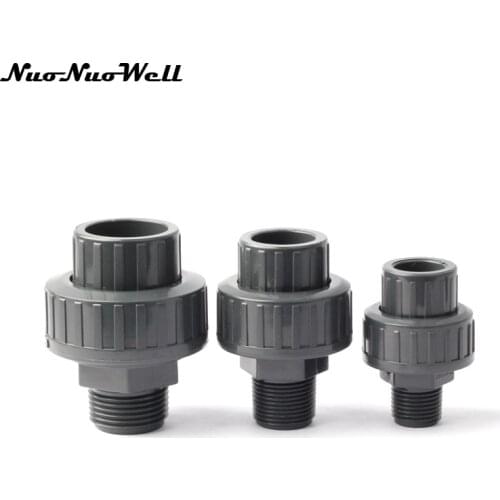 1pc Plastic PVC 3/4" Male Thread 25mm Union Water Pipe Connector Plastic Tube Adapter Garden Irrigation Fittings 3/4 inch Parts