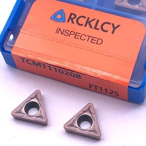 10pcs RCKLCY Tungsten TCMT10208 FT1125 Carbide Turning Inserts Blade cnc Lathe Cutter Tool for steel stainless
