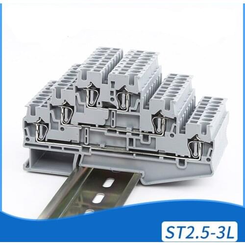 10pcs Phoenix Type DIKD1.5 24-12AWG Din Rail Wiring Connector for sensor 3-layer Modular Modular Terminal Blocks DIKD-1.5