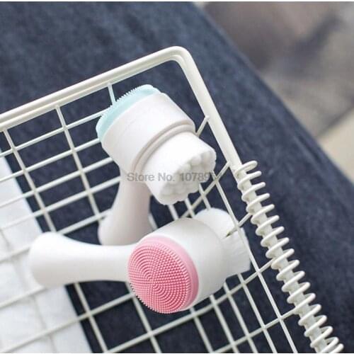 200pcs Portable Double Side Silicone Facial Cleanser Wash Brush Blackhead Removal Face Cleaning Massage face hot