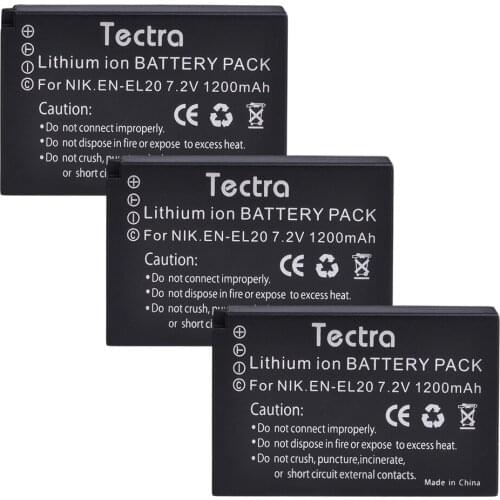 3Pcs EN-EL20 ENEL20a Camera Li-ion Battery for Nikon Coolpix A 1 AW1 J1 1 J2 1 J3 S1 1 V3 Blackmagic Pocket Cinema Camera