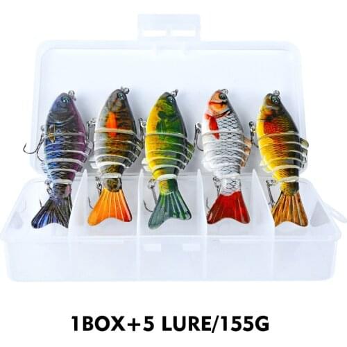 5Pcs Multi-jointed Fishing Lures Trolling Swim Minnow Wobbler Bait 100mm/16g Swing Pike Bait Crankbait Fishing TackleLure