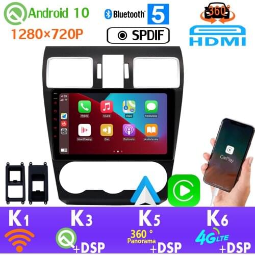 1280*720P 360 4*AHD Camera 4+64G Android 10.0 Car Media Radio For Subaru XV Forester 2013-2018 Head Unit GPS Navigation CarPlay