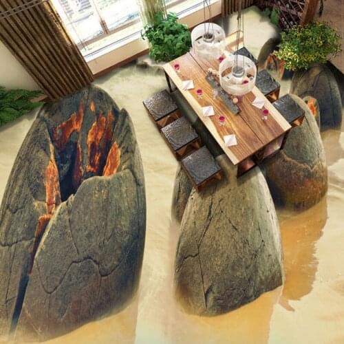 Free Shipping Floating sea stone path floor wallpaper street porch waterproof self-adhesive non-slip floor mural